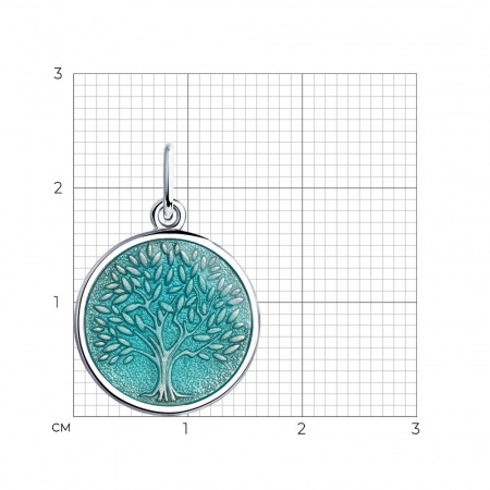 Подвеска из серебра с эмалью «Древо жизни»