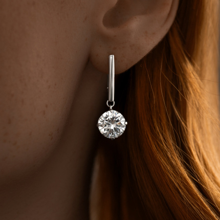 Серебряные серьги с фианитами