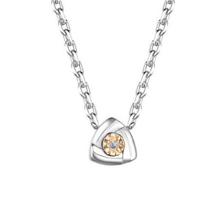 Серебряное колье с бриллиантом