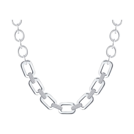 Серебряное колье с фианитами «Цепь»