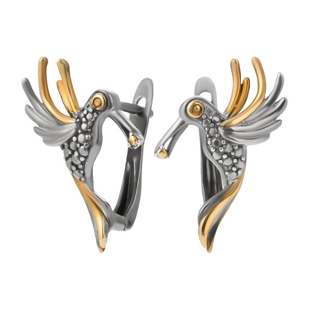 Серьги из серебра «Колибри»