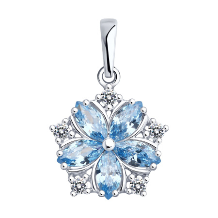Серебряная подвеска с фианитами «Цветок»