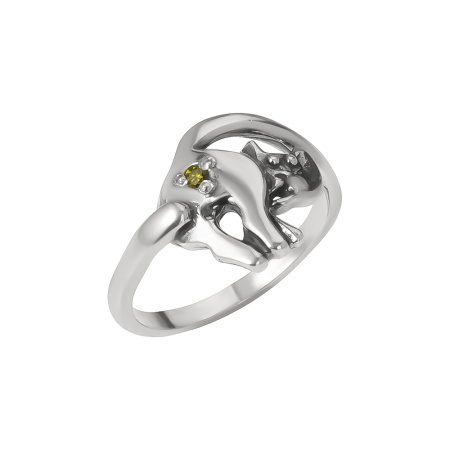 Кольцо из серебра «Добрый вечер» с фианитом