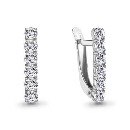Серьги из серебра с фианитами