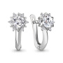 Серебряные серьги с фианитами «Цветок»