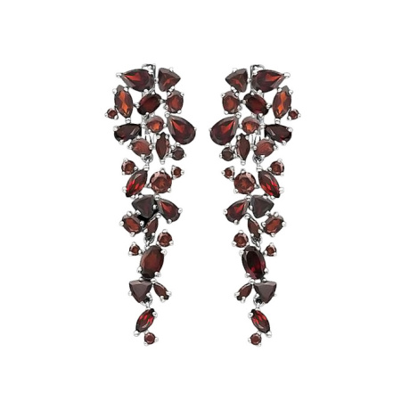 Серебряные серьги «Россыпь гранатов»