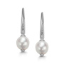 Серебряные серьги с жемчугом и бриллиантом