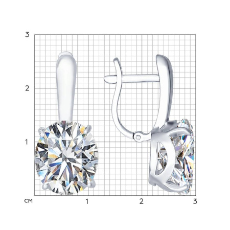 Серебряные серьги Sokolov с фианитом