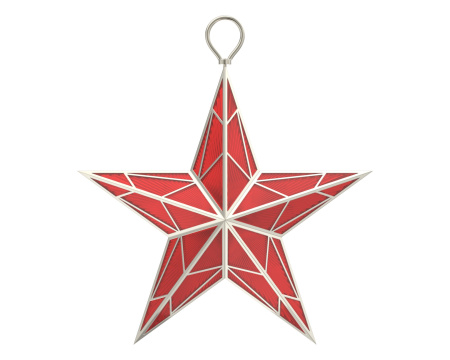 Серебряная елочная игрушка «Звезда с эмалью»