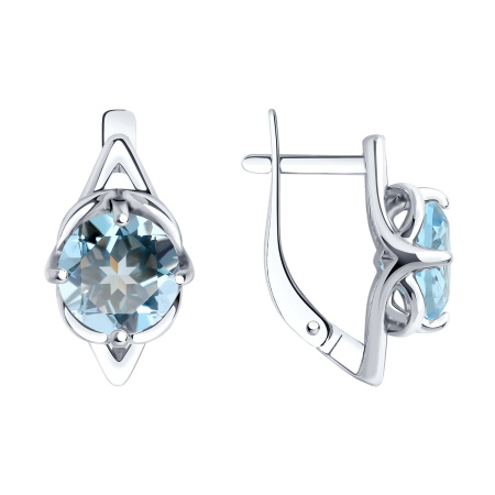 Серебряные серьги стопазом