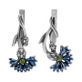 Серьги из серебра с эмалью «Васильки»