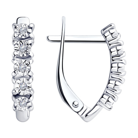 Серьги из серебра с бриллиантами