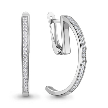 Серьги из серебра с фианитами