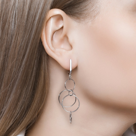 Серьги из серебра «Круг»