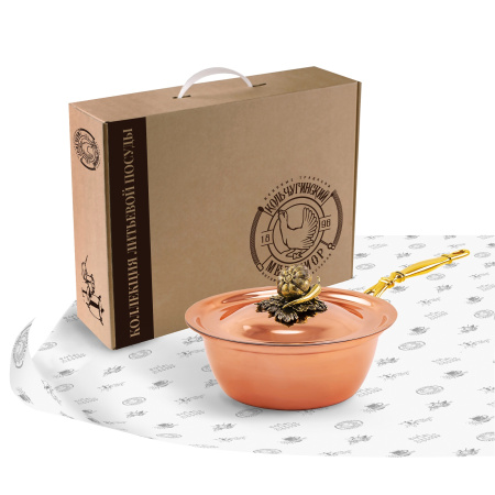 Меднный сотейник «Чеснок» с крышкой (1,5 л)