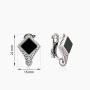 Серьги из серебра с камнем оникс