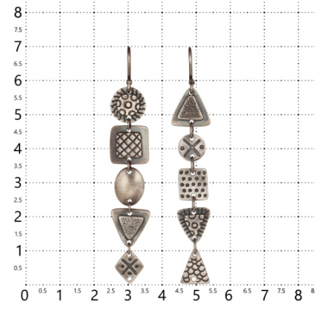 Серьги длинные подвесы из серебра «Орнамент»