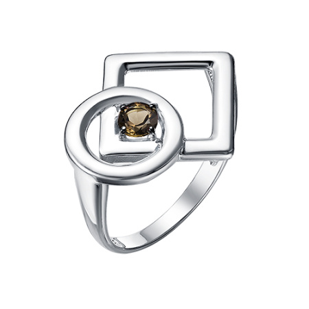 Кольцо из серебра «Геометрия» с раухтопазом