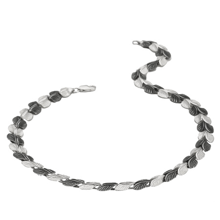 Серебряное колье «Листья»