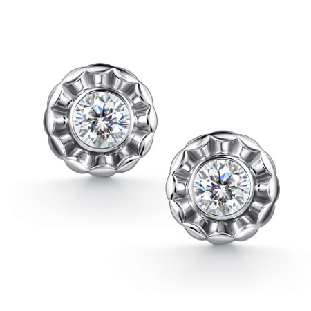 Серьги из серебра с фианитами