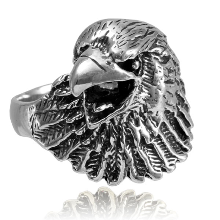 Серебряное мужское кольцо «Ястреб»