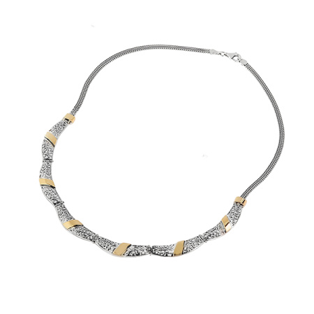 Серебряное колье с золотом