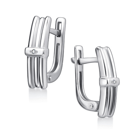 Серебряные серьги с бриллиантами