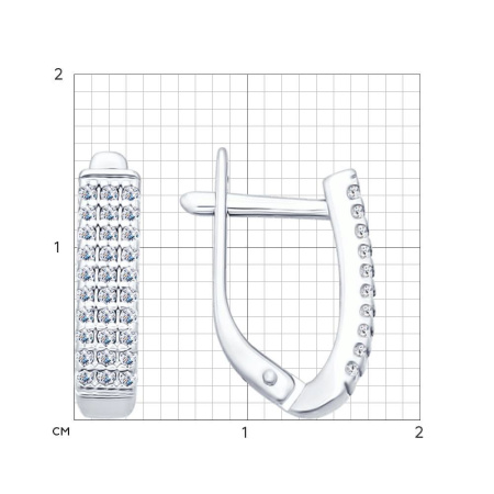 Серьги из серебра с фианитами Sokolov