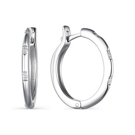 Серьги-конго из серебра с бриллиантом