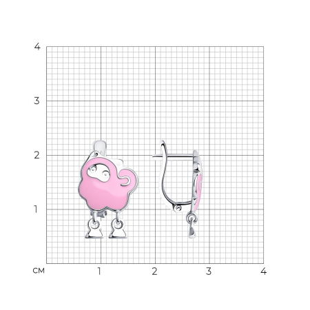 Серьги из серебра с эмалью Sokolov «Овечка»