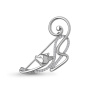 Серебряная брошь с фианитами «Кошка»