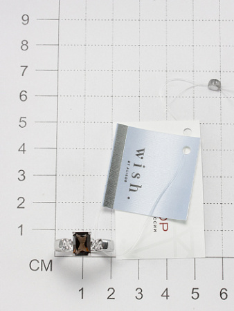 Кольцо из серебра с раухтопазом и бриллиантом