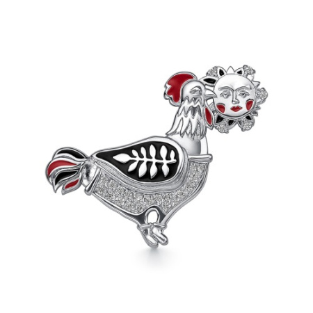 Серебряная брошь «Курочка-Хранительница Очага»