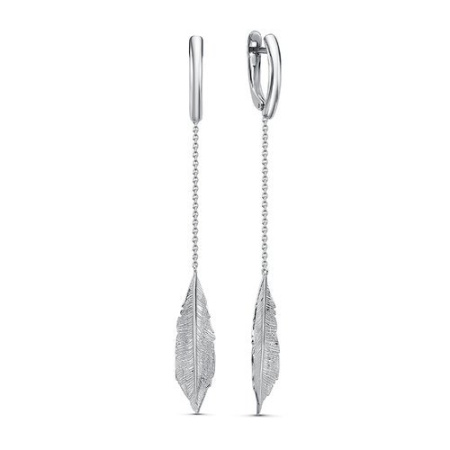 Серьги из серебра «Перья»