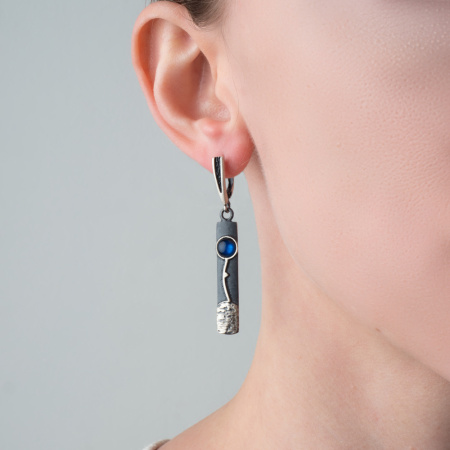 Серебряные серьги с опалом