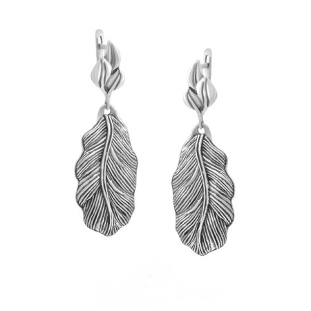Серебряные серьги «Перья»