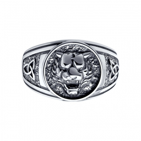 Мужское кольцо из серебра «Тигр»
