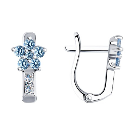 Серьги из серебра с фианитами