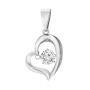 Подвеска серебряная «Сердце» с танцующими фианитами
