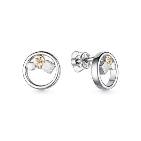 Серебряные пусеты с бриллиантами