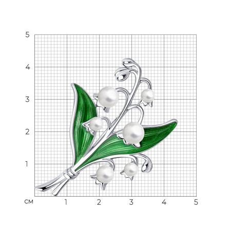 Брошь из серебра с жемчугом