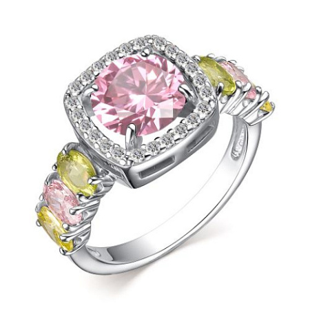 Кольцо из серебра с фианитами