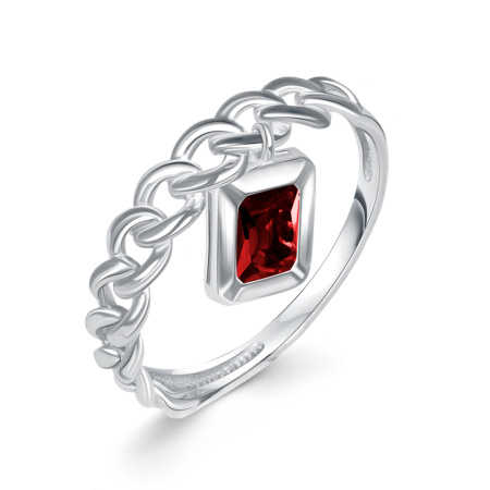 Кольцо из серебра с гранатом