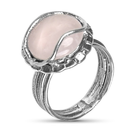 Серебряное кольцо с розовым кварцем