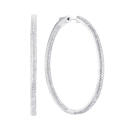 Серьги из серебра конго с фианитами