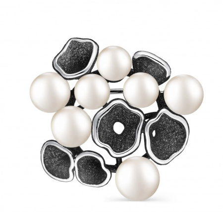 Брошь из серебра с жемчугом