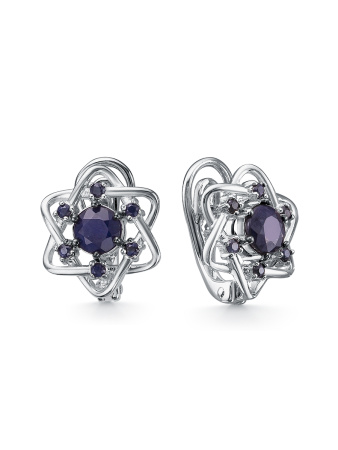 Серьги из серебра с сапфиром