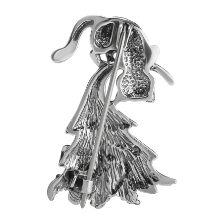 Брошь из серебра 925 Кот и елка новогодняя