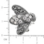 Серебряная брошь «Мушка» с марказитами Swarovski и фианитами