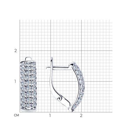 Серебряные серьги с фианитами